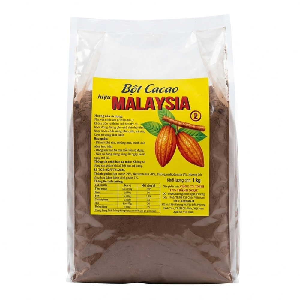 Bột cacao Nguyên Chất Malaysia gói 1Kg