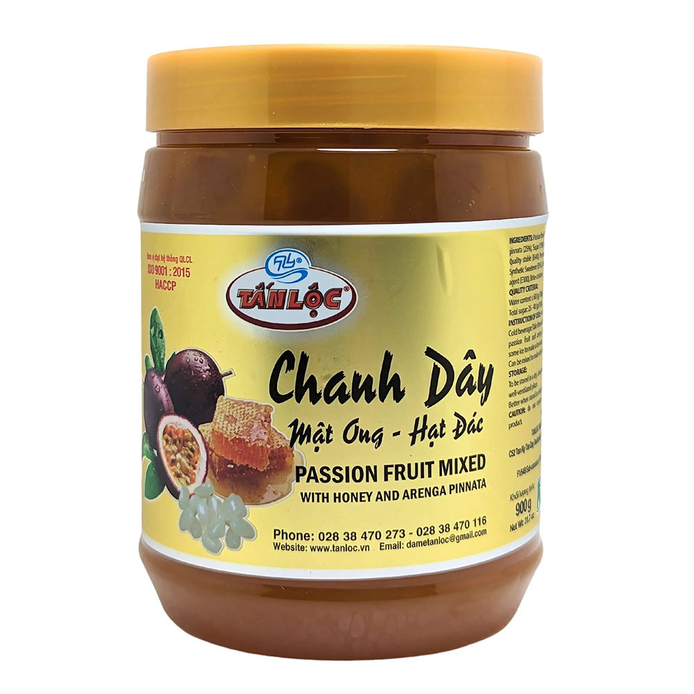 Chanh dây hạt đác mật ong Tấn Lộc hủ 900g