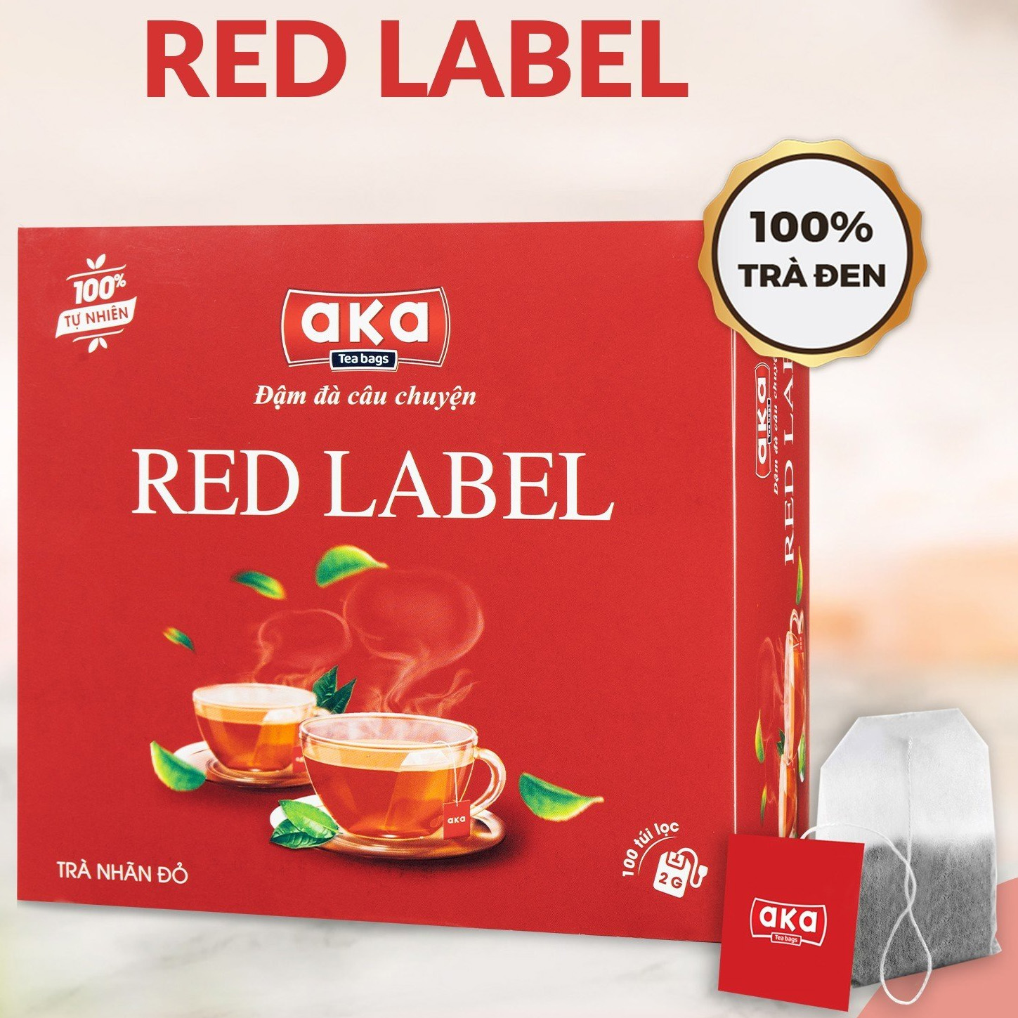 Trà túi lọc AKA Red Label hộp 100 túi