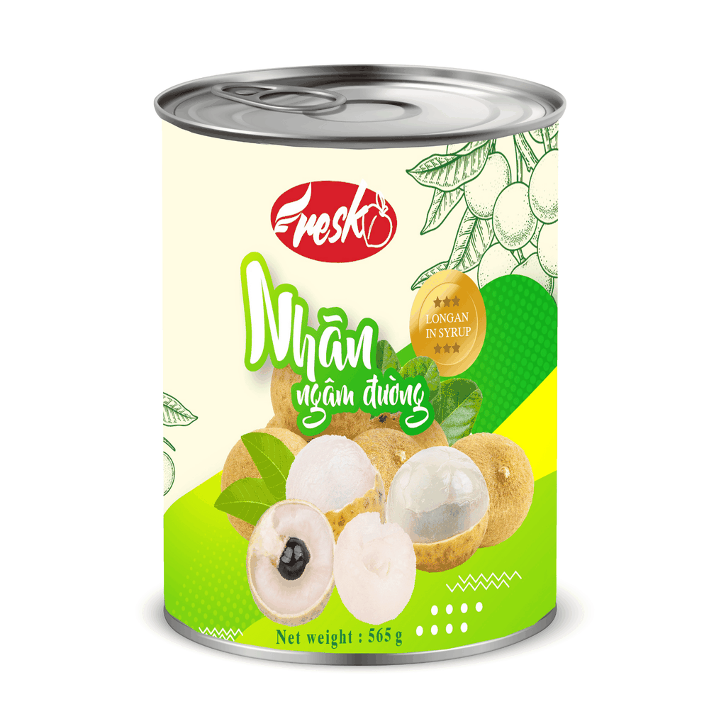 Nhãn ngâm nước đường Fresko lon 560g