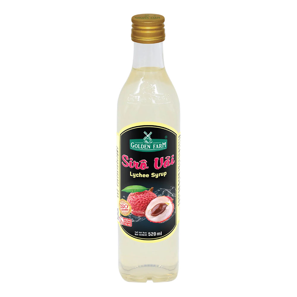 (KM) Siro Golden Farm chai 520ml - VẢI - giảm 2.000/chai đến ngày 15/10