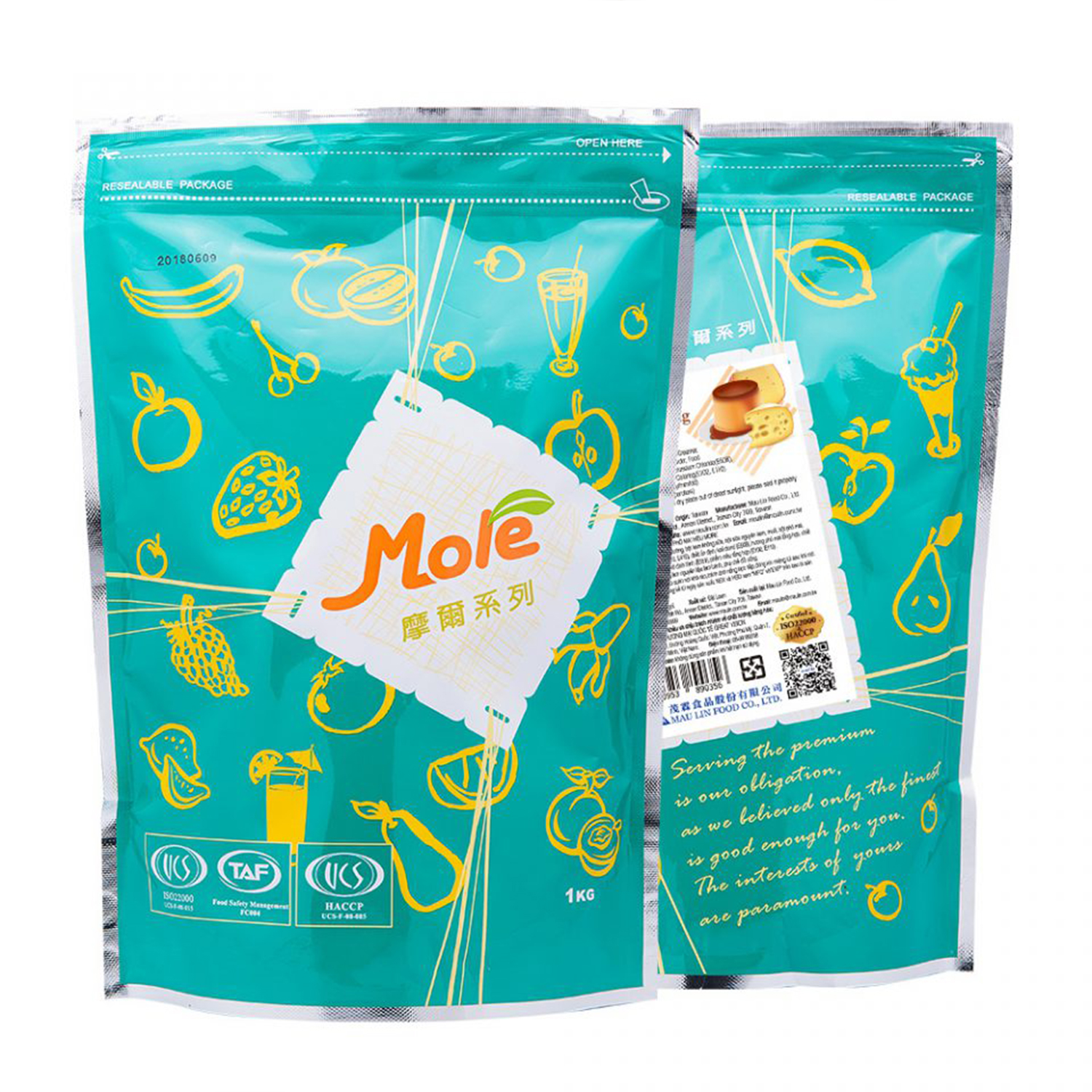 Bột pudding Đài Loan Mole gói 1kg - DƯA LƯỚI