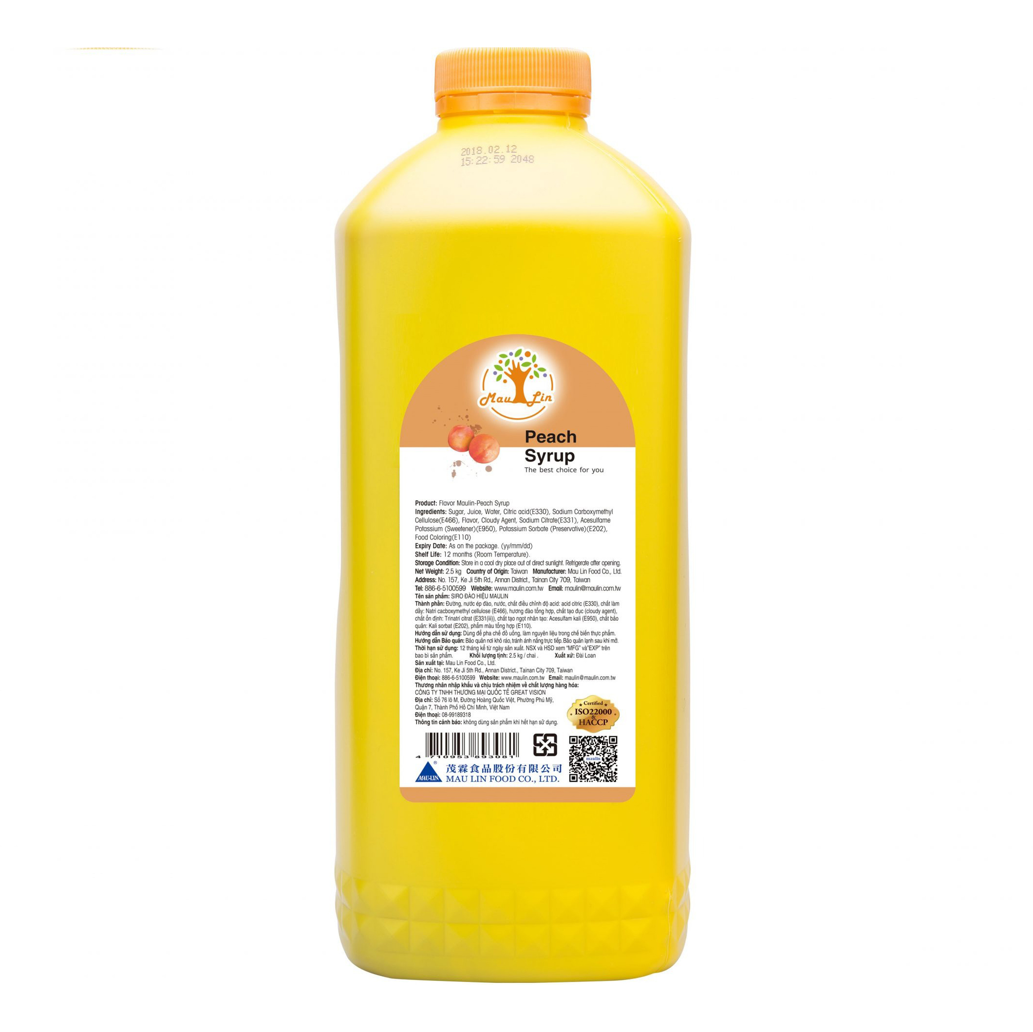 Siro Maulin chai 2.5kg - ĐÀO