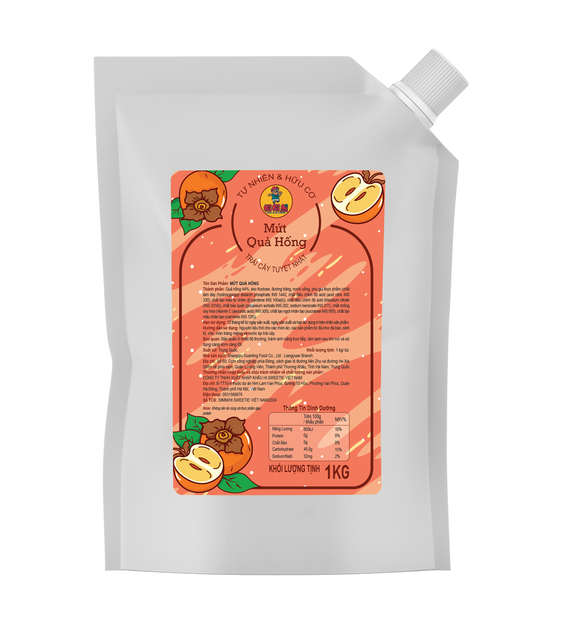 Mứt Lermao gói 1kg - QUẢ HỒNG