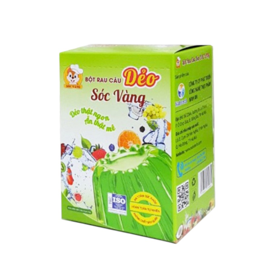 Bột rau câu Dẻo Sóc Vàng hộp 10 gói x 12g - HỘP XANH