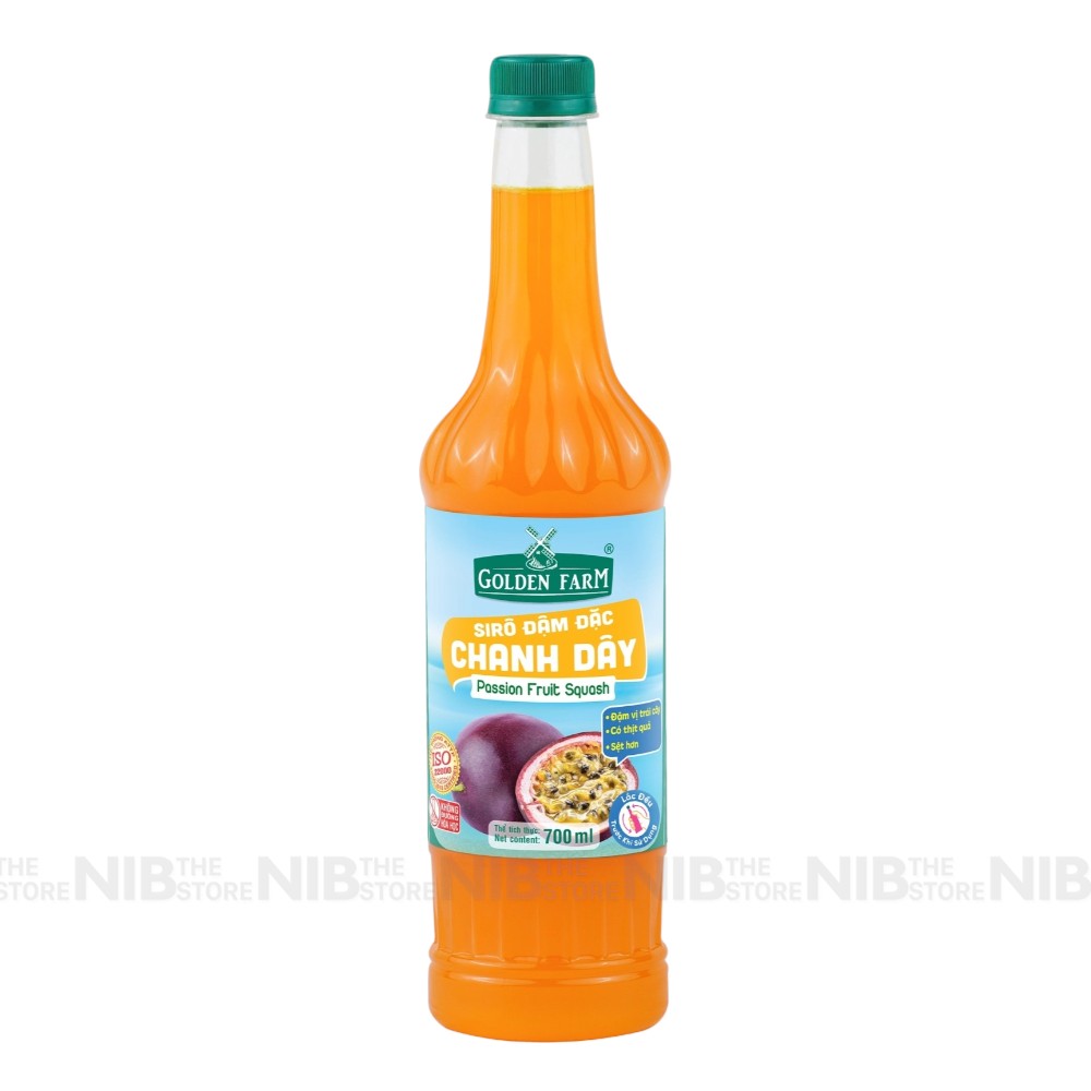 (KM) Siro Golden Farm Đậm Đặc 700ml - CHANH DÂY - giảm 4.500/chai đến ngày 15/08