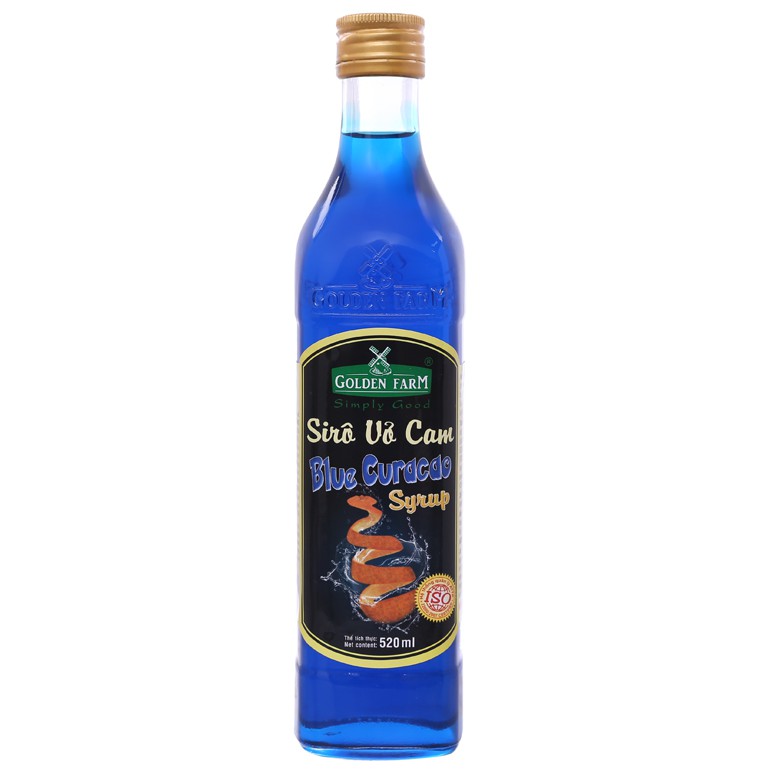 Siro Golden Farm chai 520ml - BLUE CURACAO