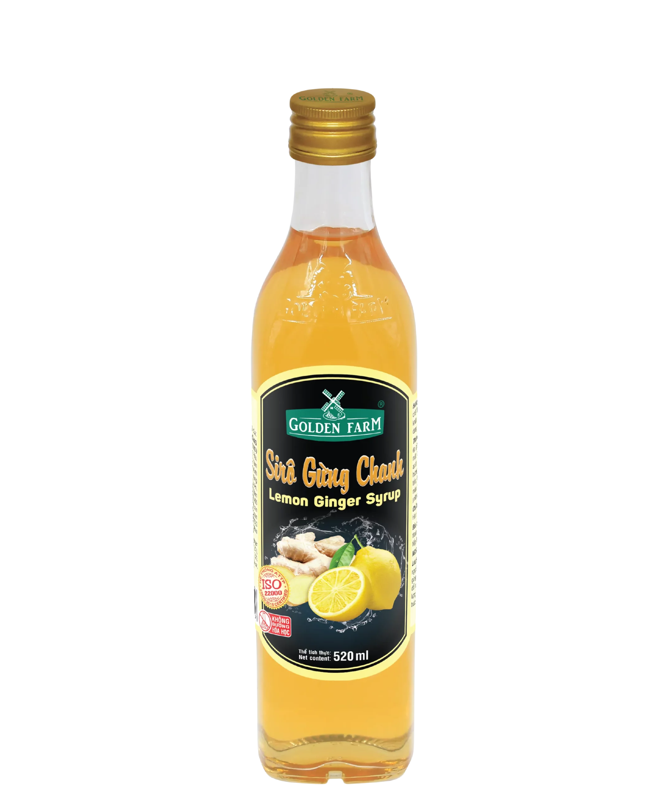 Siro Golden Farm chai 520ml - GỪNG CHANH