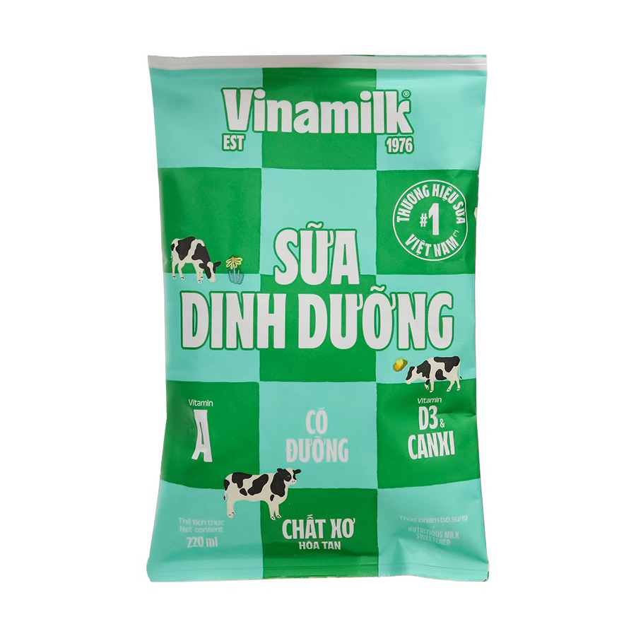 Sữa dinh dưỡng Vinamilk bịch 220ml - SOCOLA
