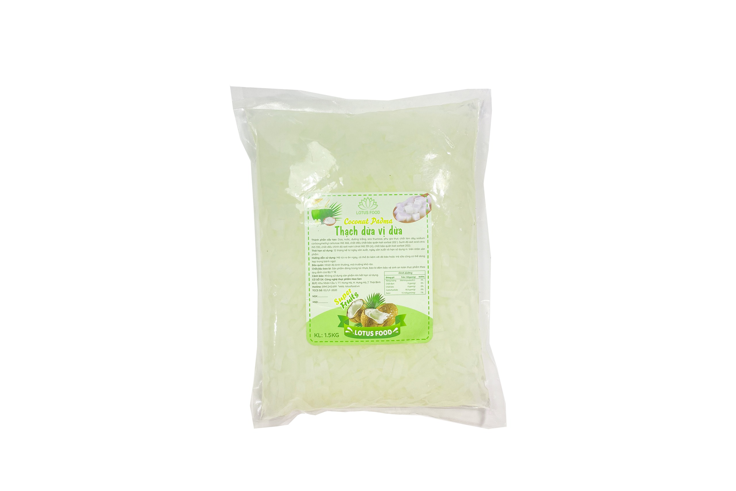Thạch dừa Lotus gói 1.5kg - VỊ DỪA