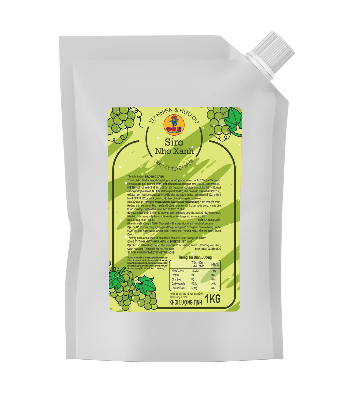 Mứt Lermao gói 1kg - NHO XANH