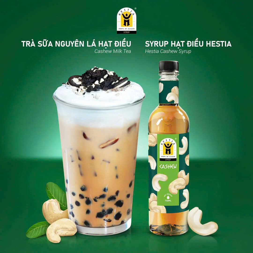 Siro/ syrup Hestia chai 750ml - HẠT ĐIỀU