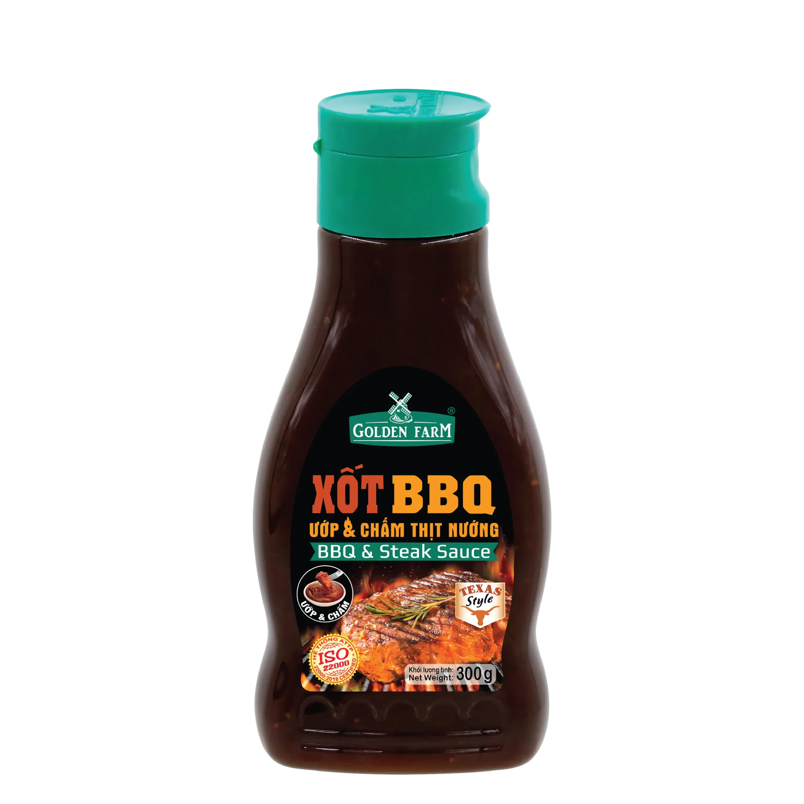 Xốt BBQ Texas Nướng và Chấm Golden Farm chai 300g