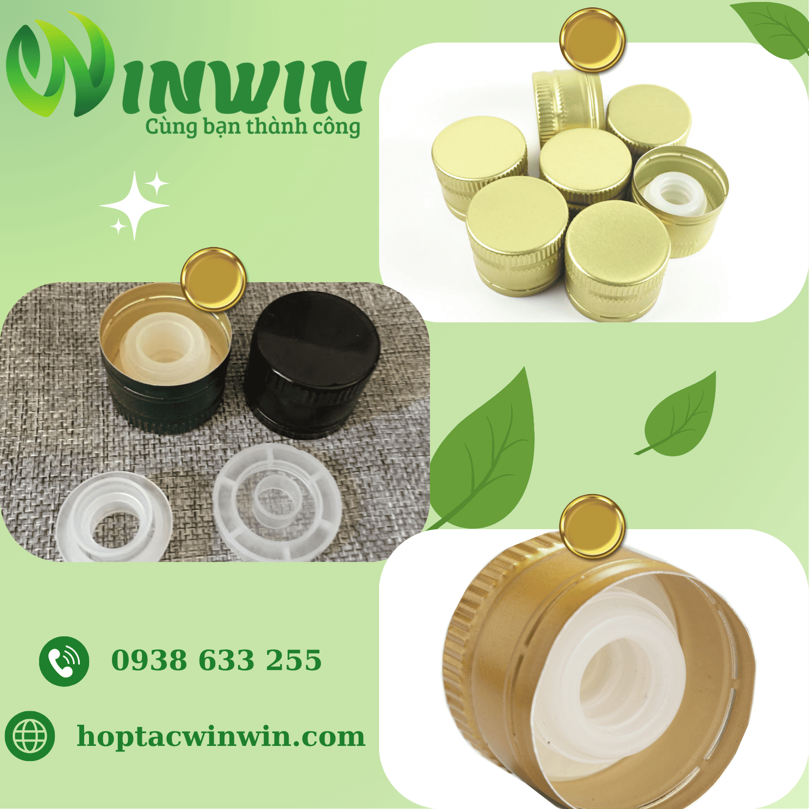 Nắp nhôm vặn 31.5mmx24mm (cho chai dầu oliu)