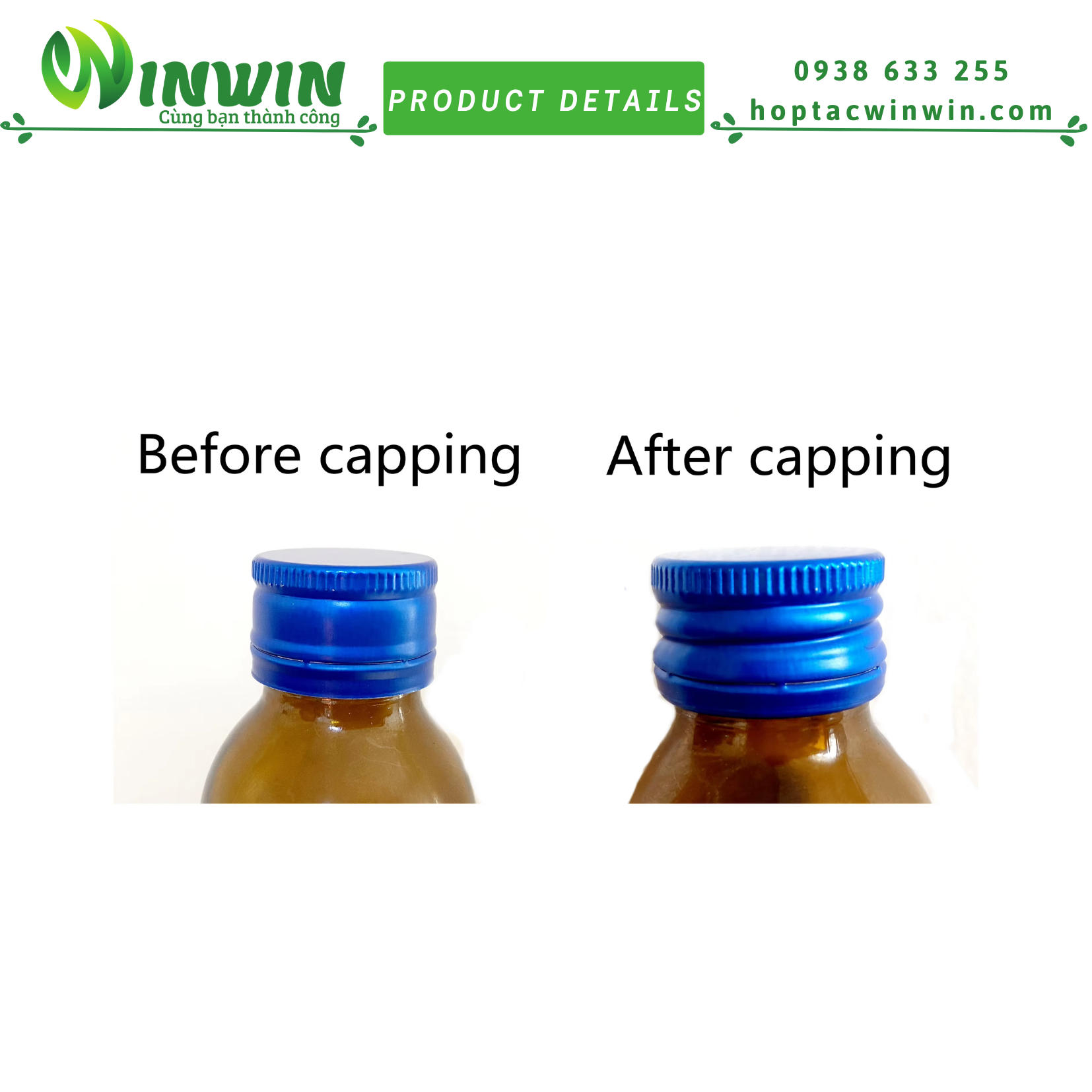 Nắp nhôm vặn 18mm - 28mm màu xanh coban