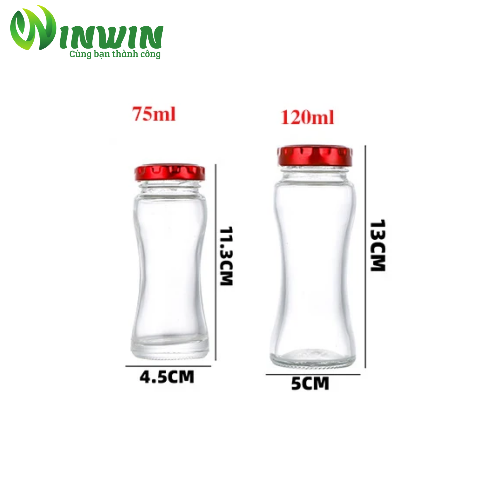 Hũ thủy tinh dáng thon 75ml 120ml