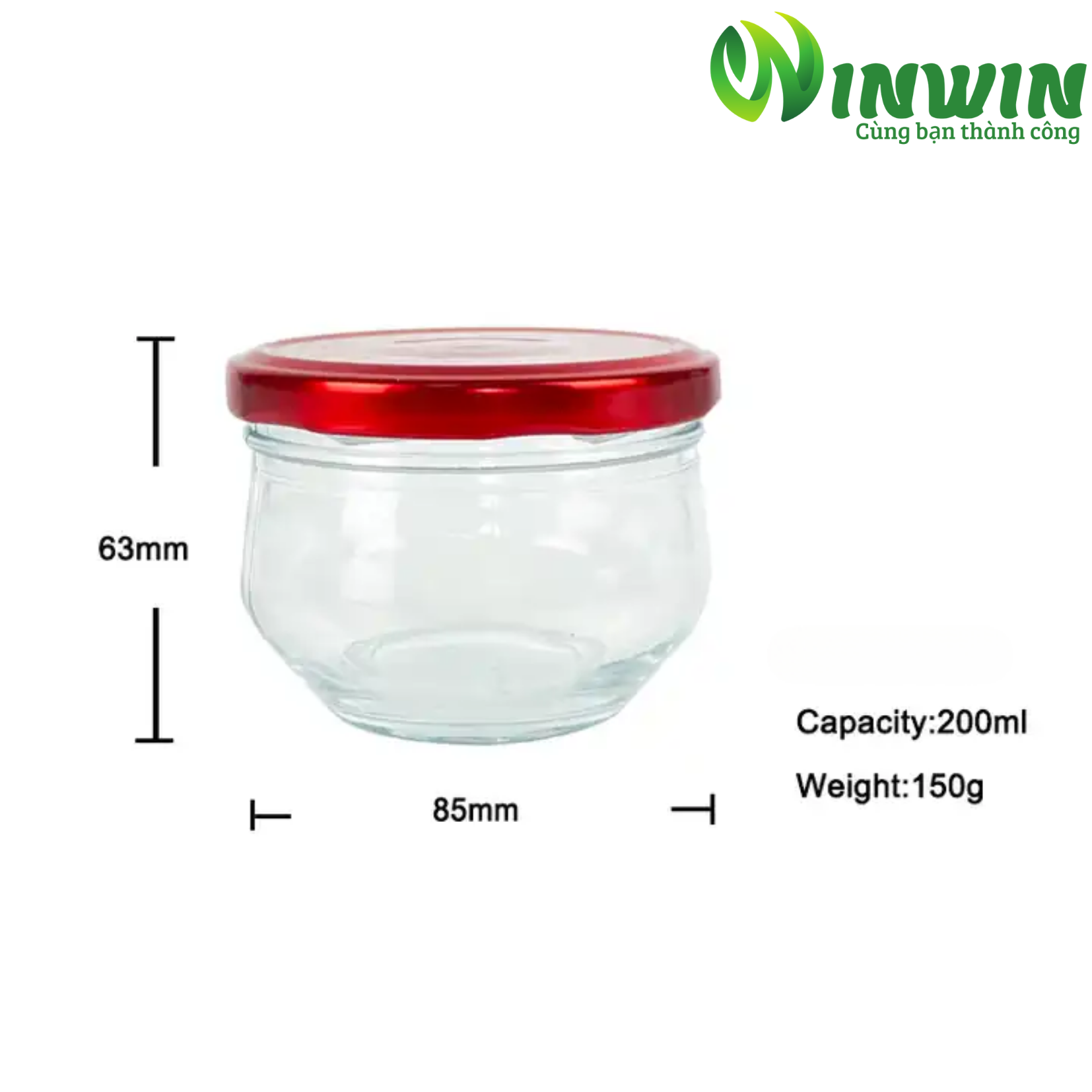 Hũ thủy tinh bầu 70ml 100ml 150ml 200ml