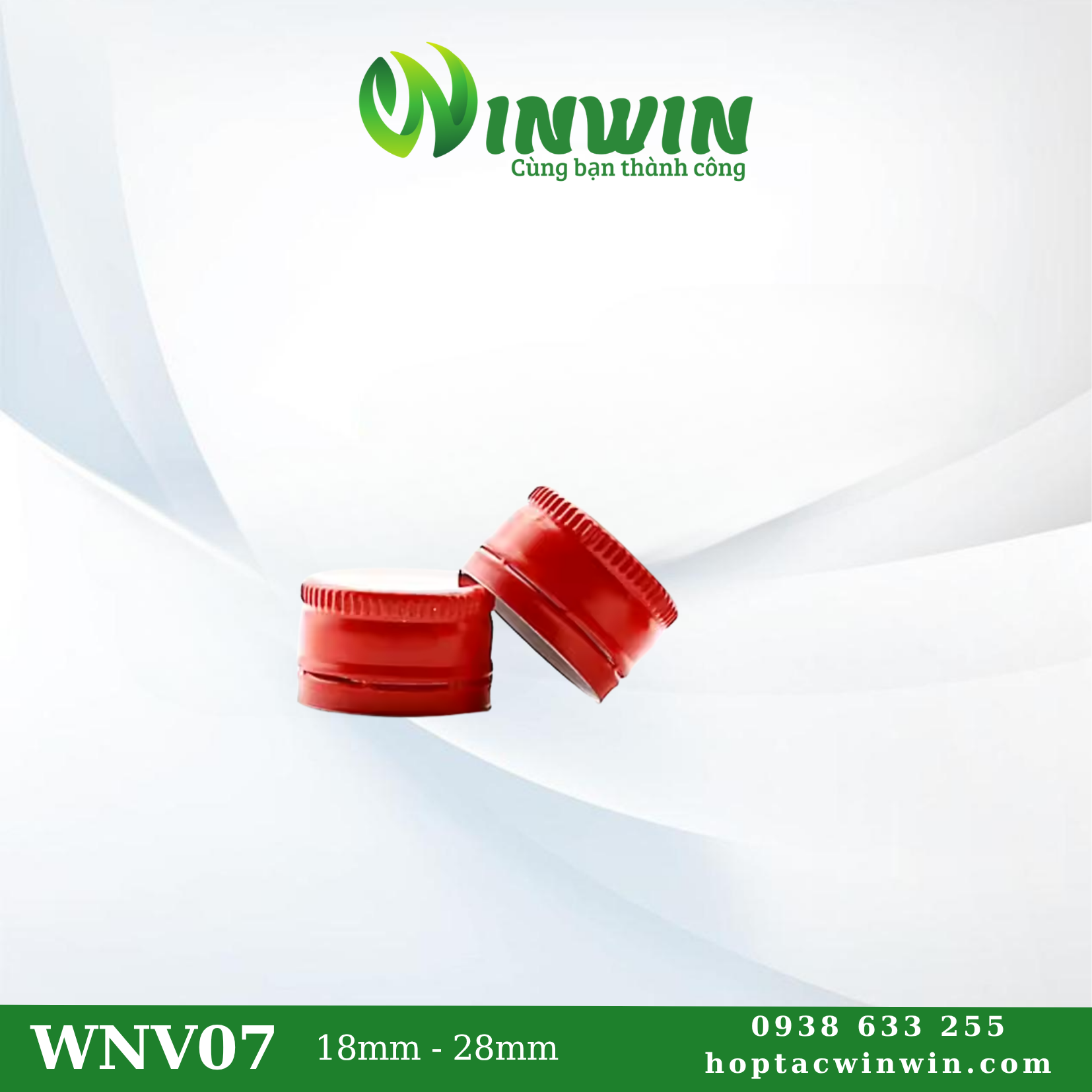 Nắp nhôm vặn 18mm - 28mm màu đỏ