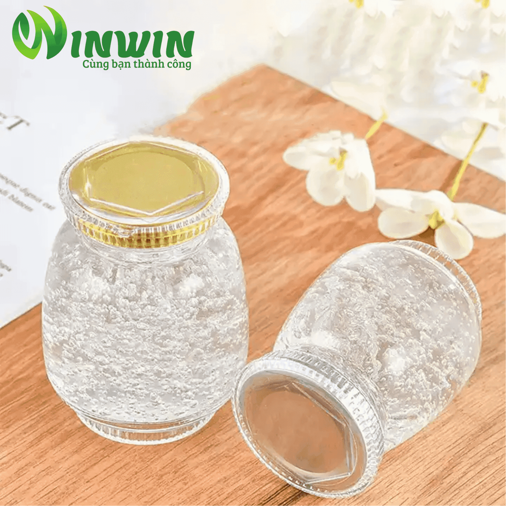 Hũ thủy tinh dáng lồng đèn cao 2 nắp 80ml 120ml 180ml 360ml 750ml
