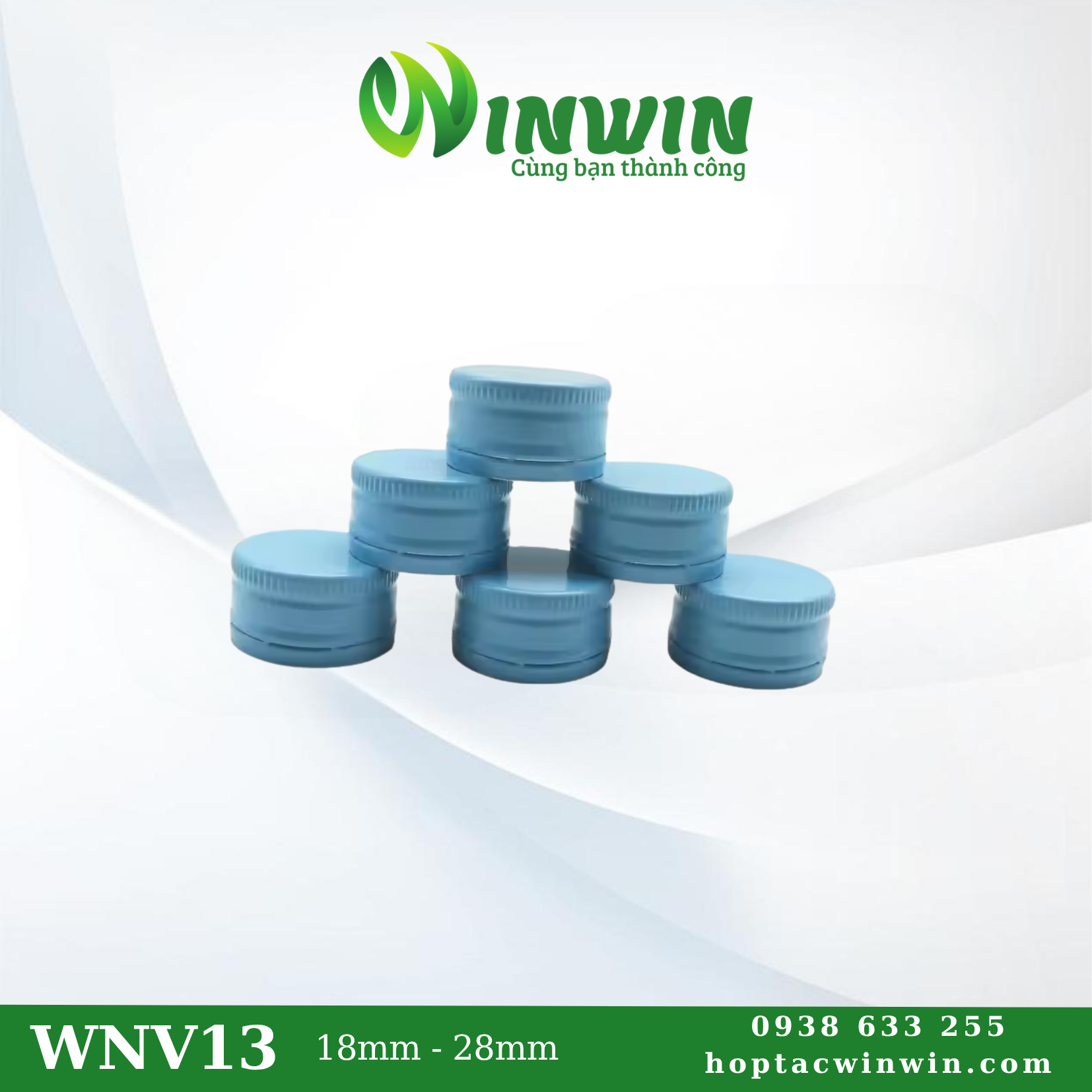 Nắp nhôm vặn 18mm - 28mm màu xanh dương