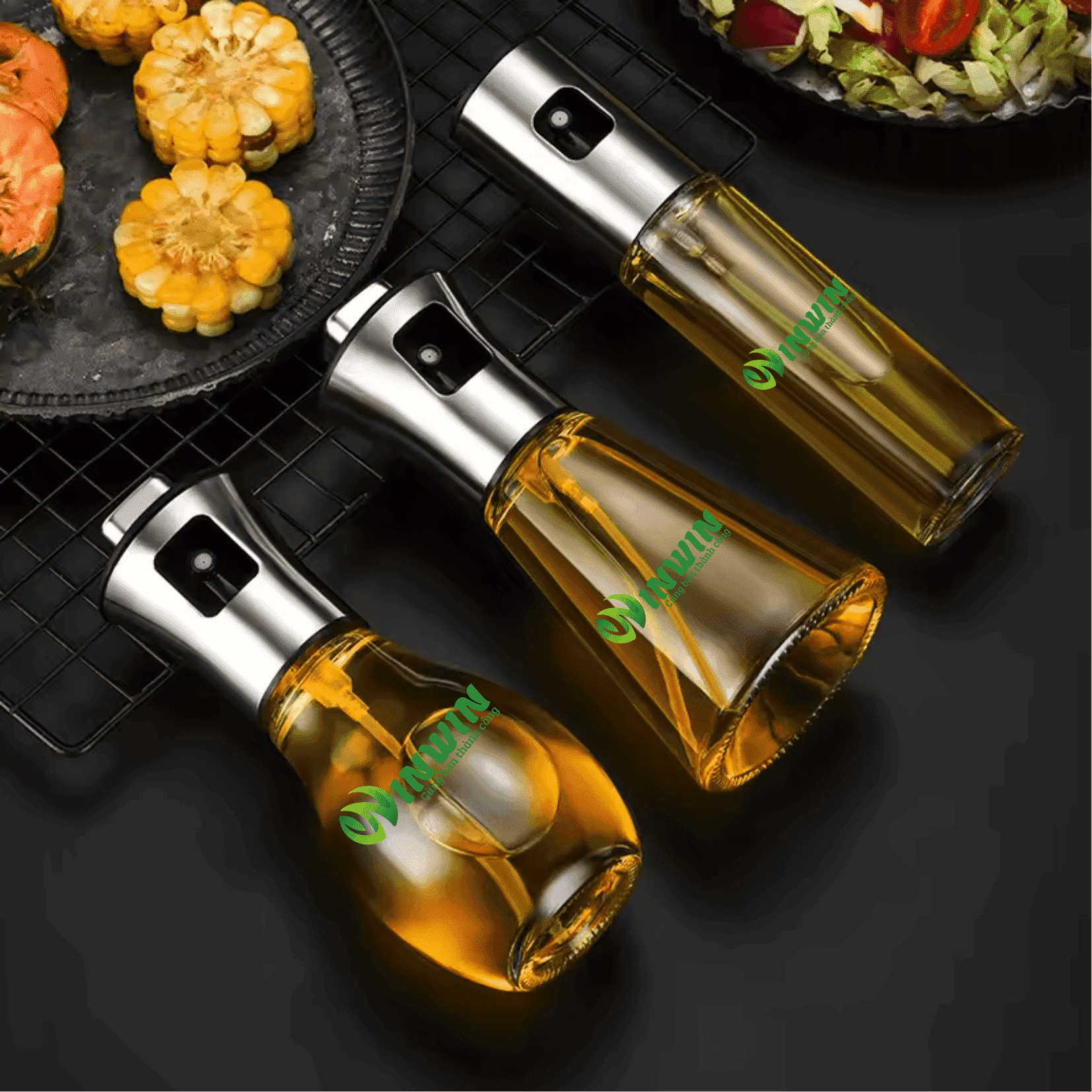 Chai thủy tinh vòi xịt dáng tam giác 200ml