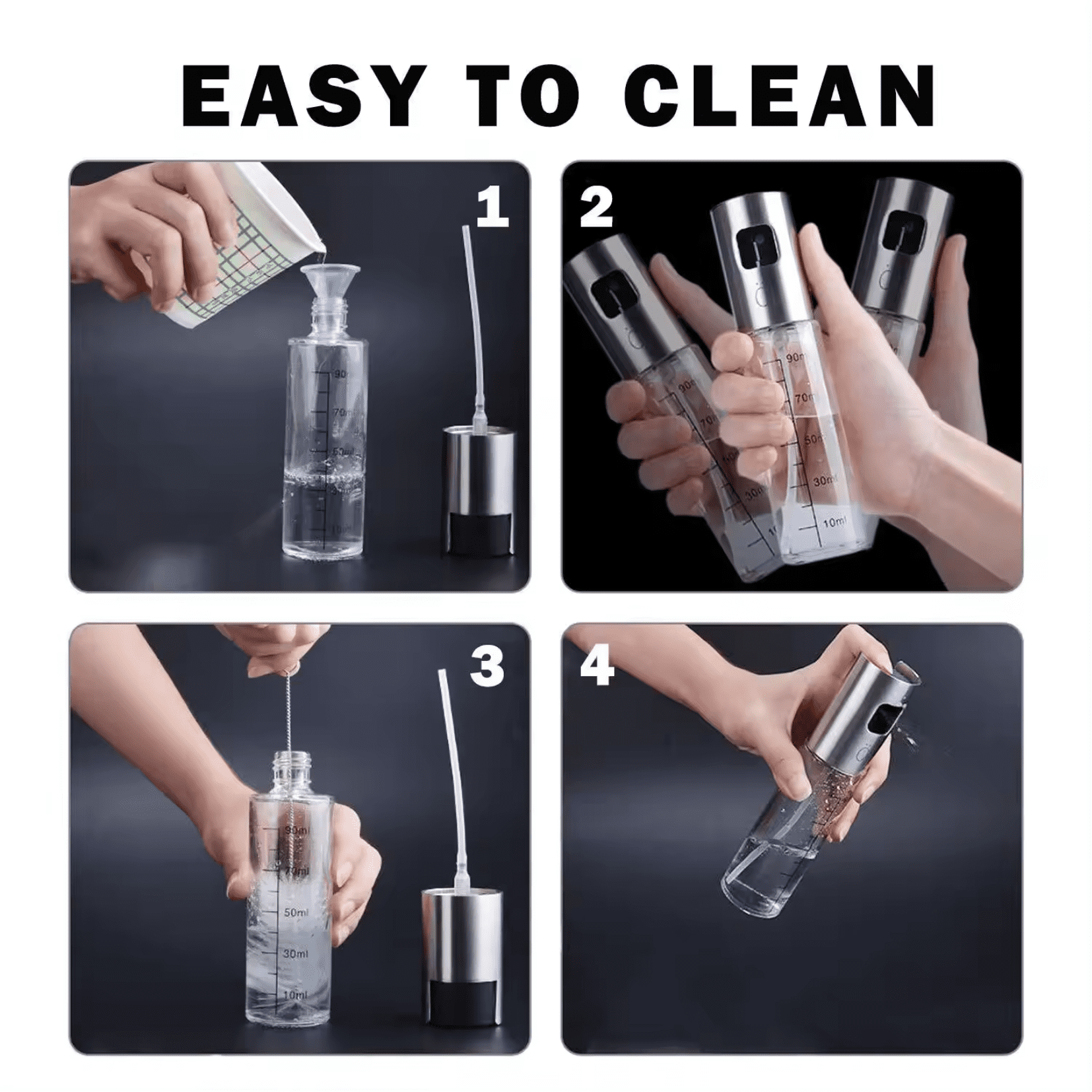 Chai thủy tinh vòi xịt dáng thẳng 100ml