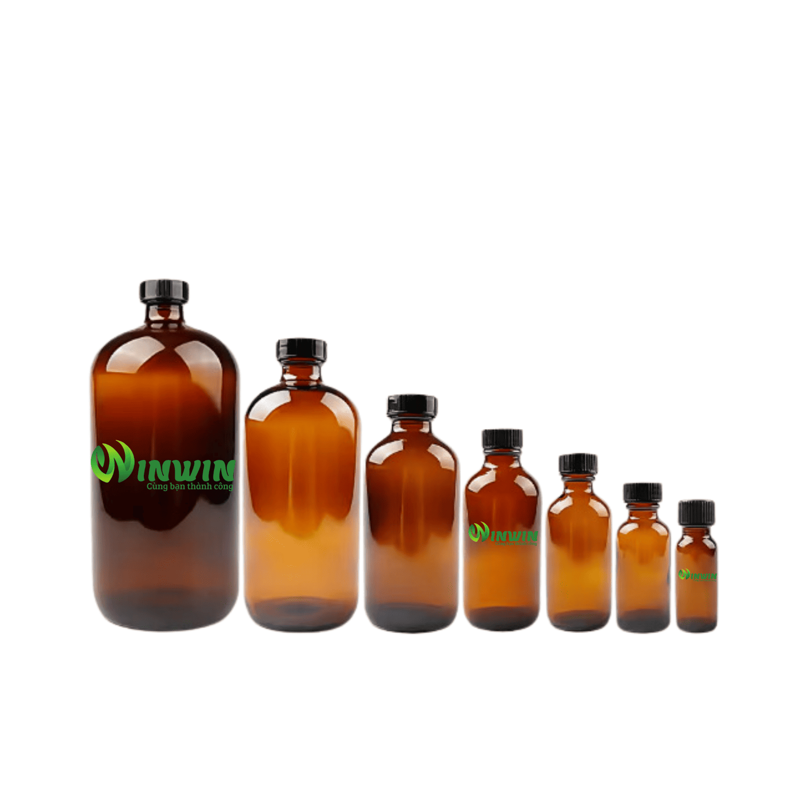 Chai thủy tinh Boston màu nâu 15ml - 1000ml