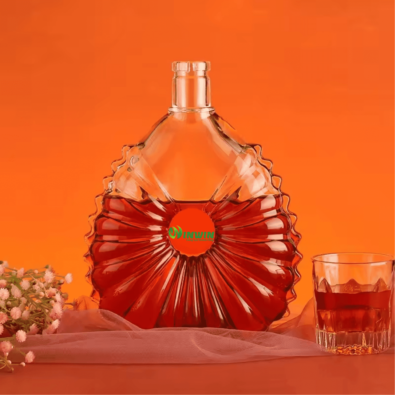 Chai thủy tinh cao cấp đựng rượu hình giọt nước 750ml