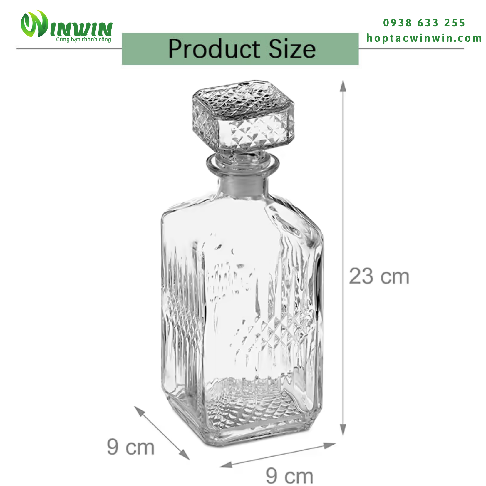 Chai thủy tinh cao cấp đựng rượu Whisky 500ml