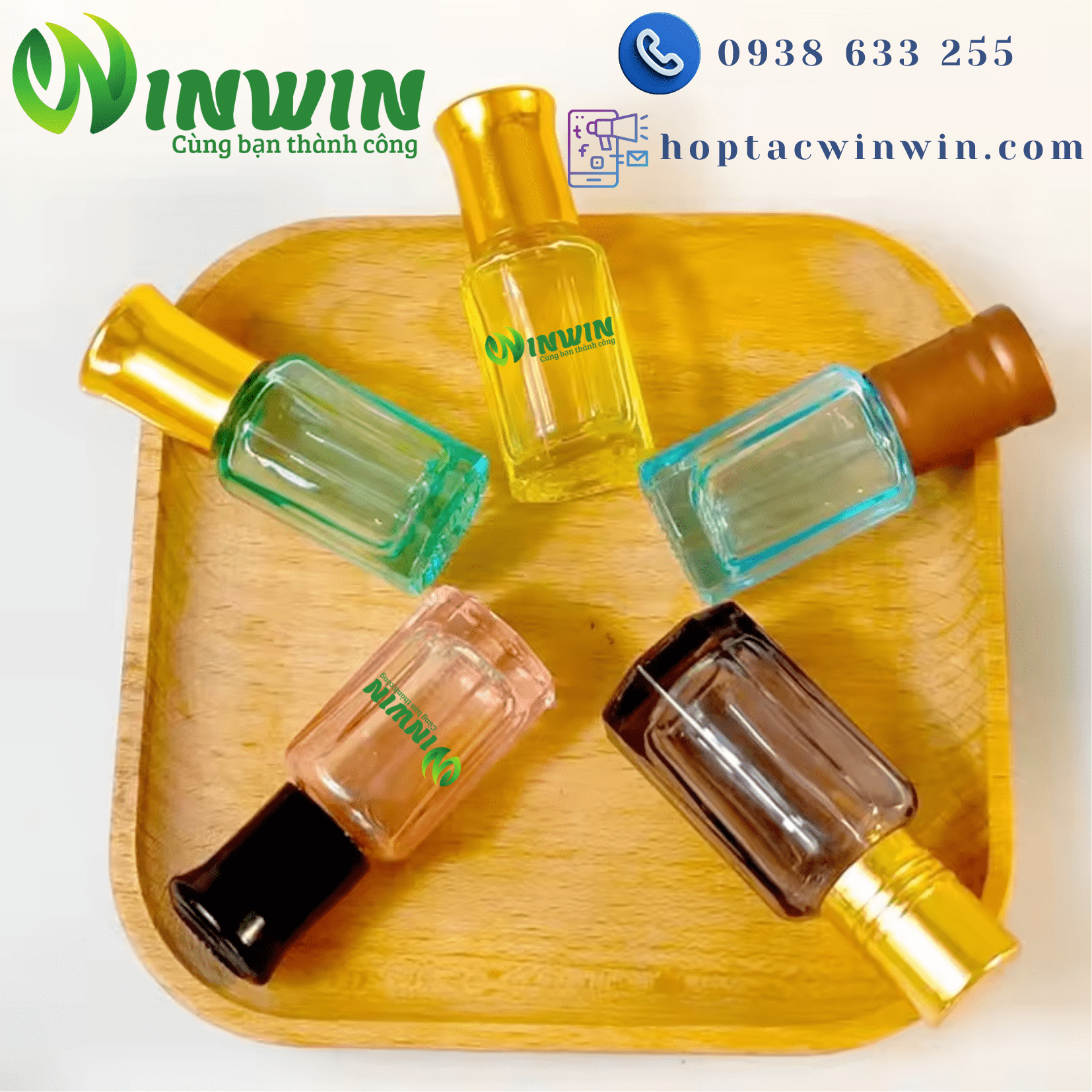 Chai thủy tinh đầu lăn đựng nước hoa, dầu gió 3ml 6ml 9ml 12ml