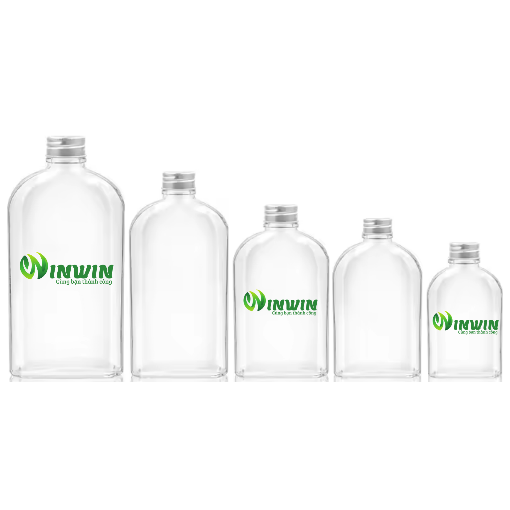 Chai thủy tinh dẹp bẹt vai 100ml - 500ml
