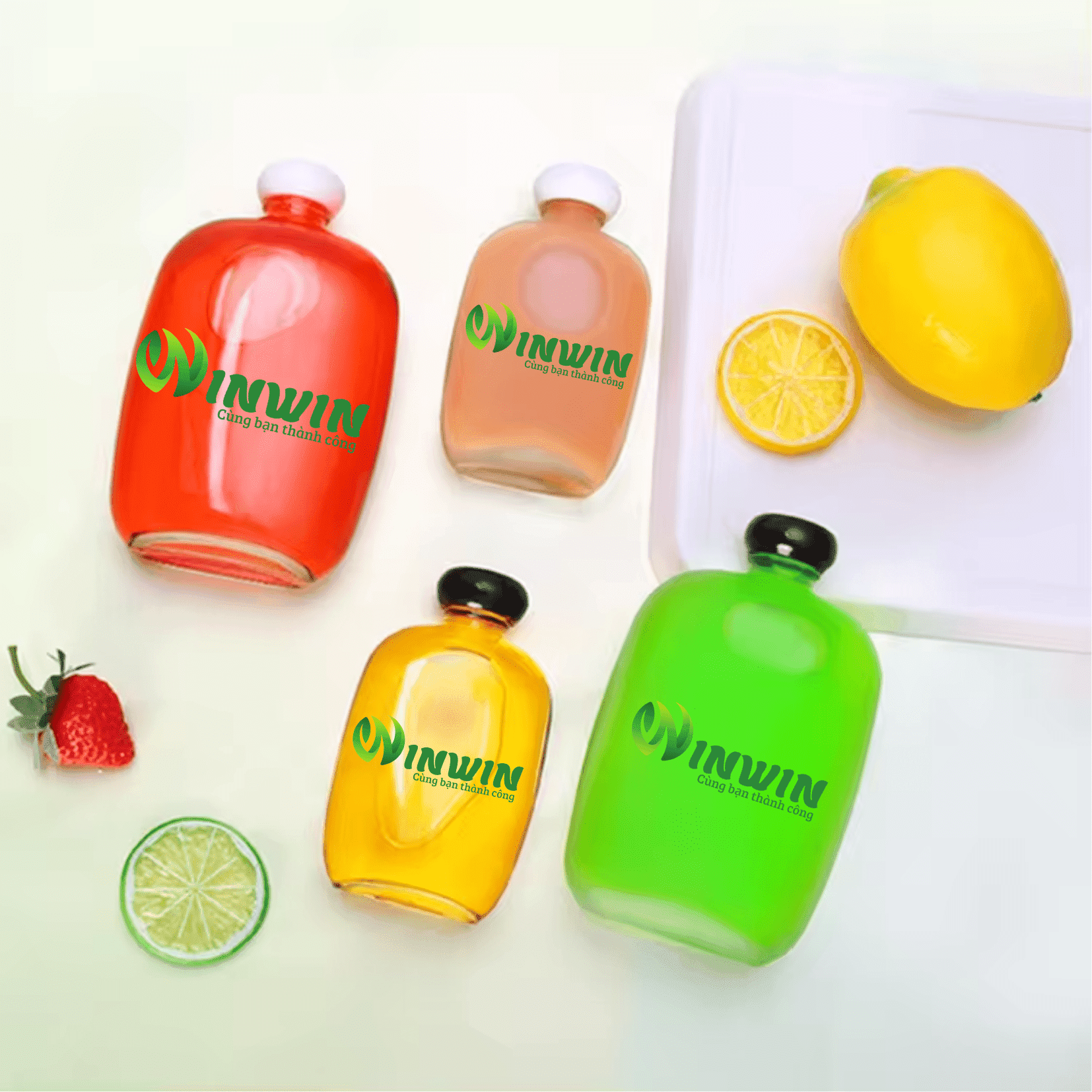 Chai thủy tinh dẹp vai bầu 100ml 350ml