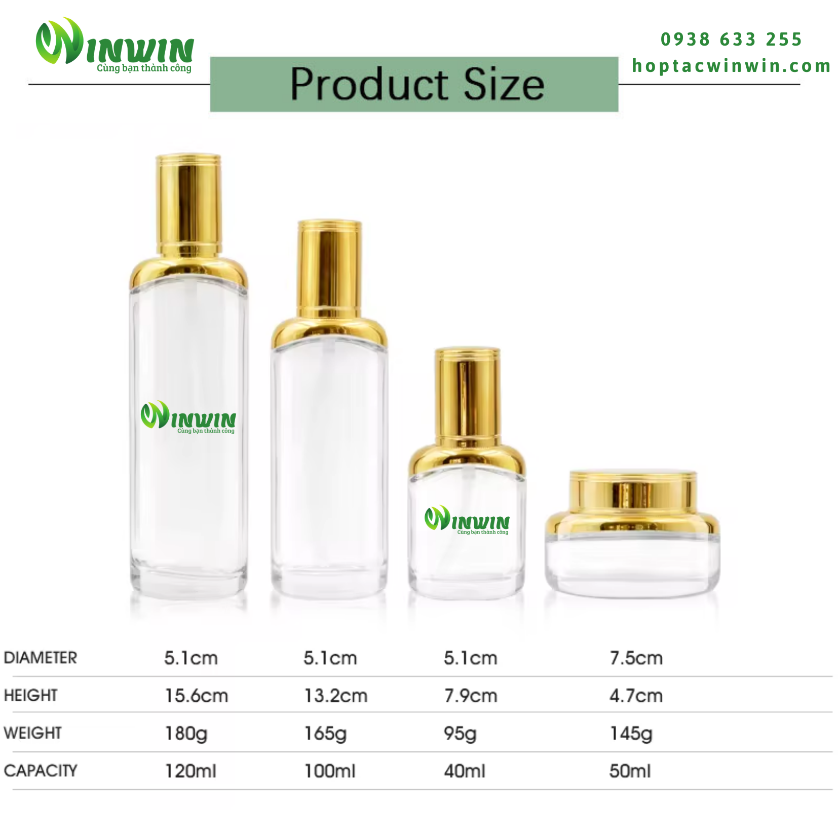 Chai thủy tinh đựng mỹ phẩm đầu bơm 40ml 50ml 100ml 120ml
