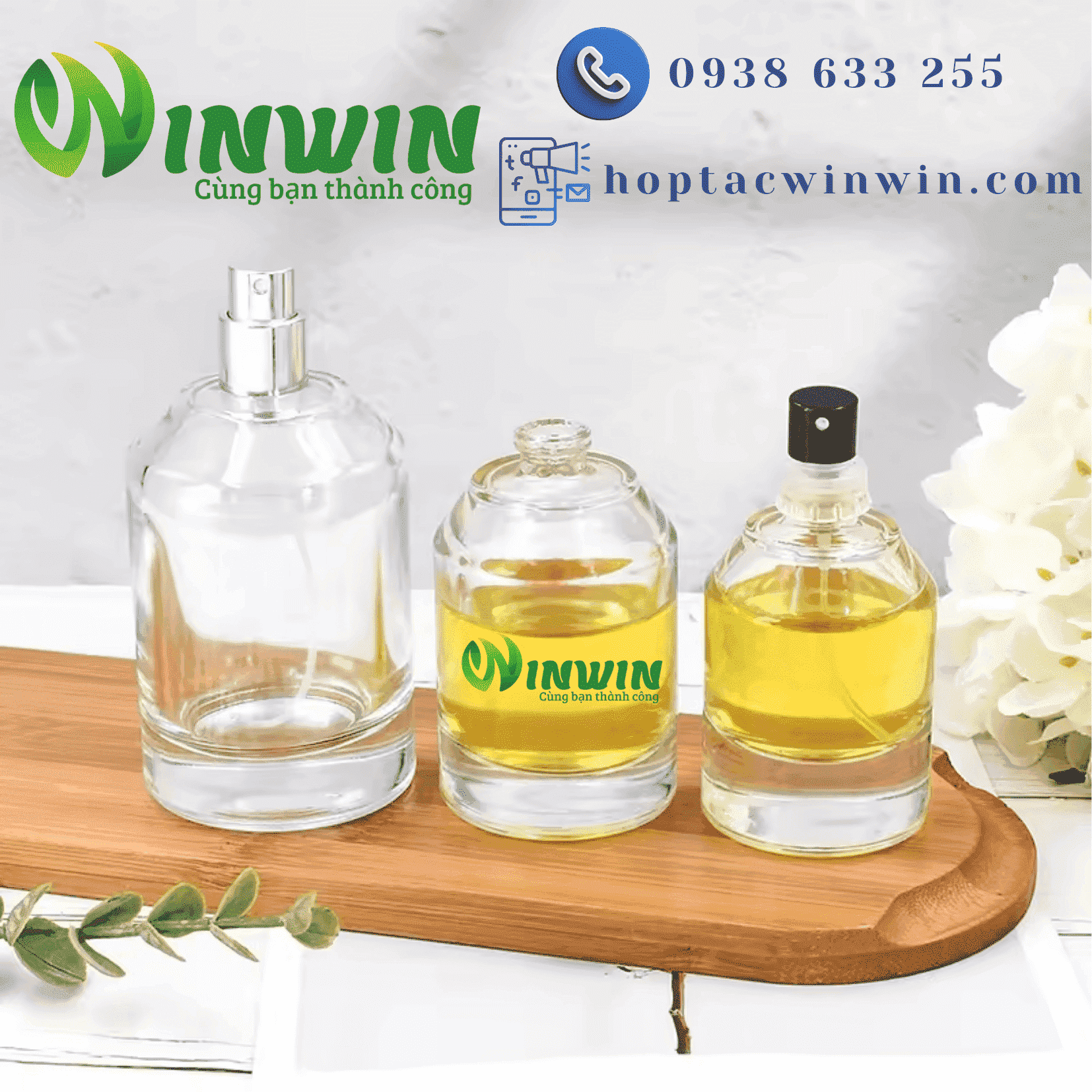 Chai thủy tinh đựng nước hoa 30ml 50ml 100ml