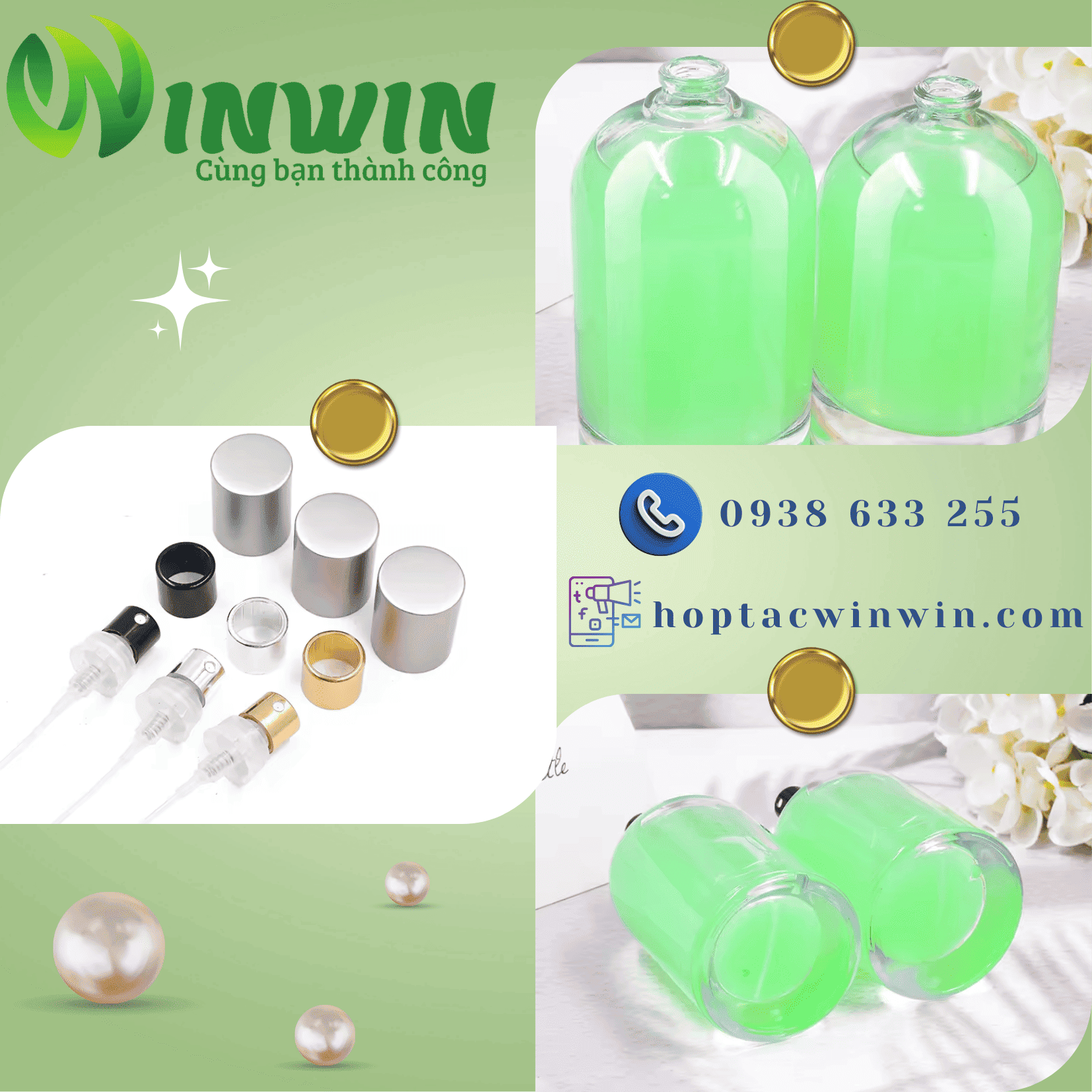 Chai thủy tinh đựng nước hoa 30ml 50ml 100ml