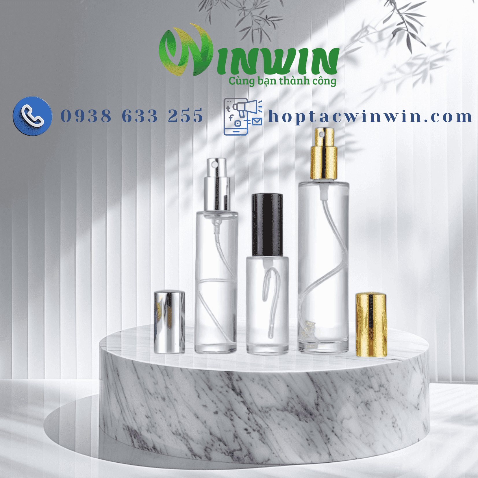 Chai thủy tinh đựng nước hoa 30ml 50ml 100ml dáng tròn cao