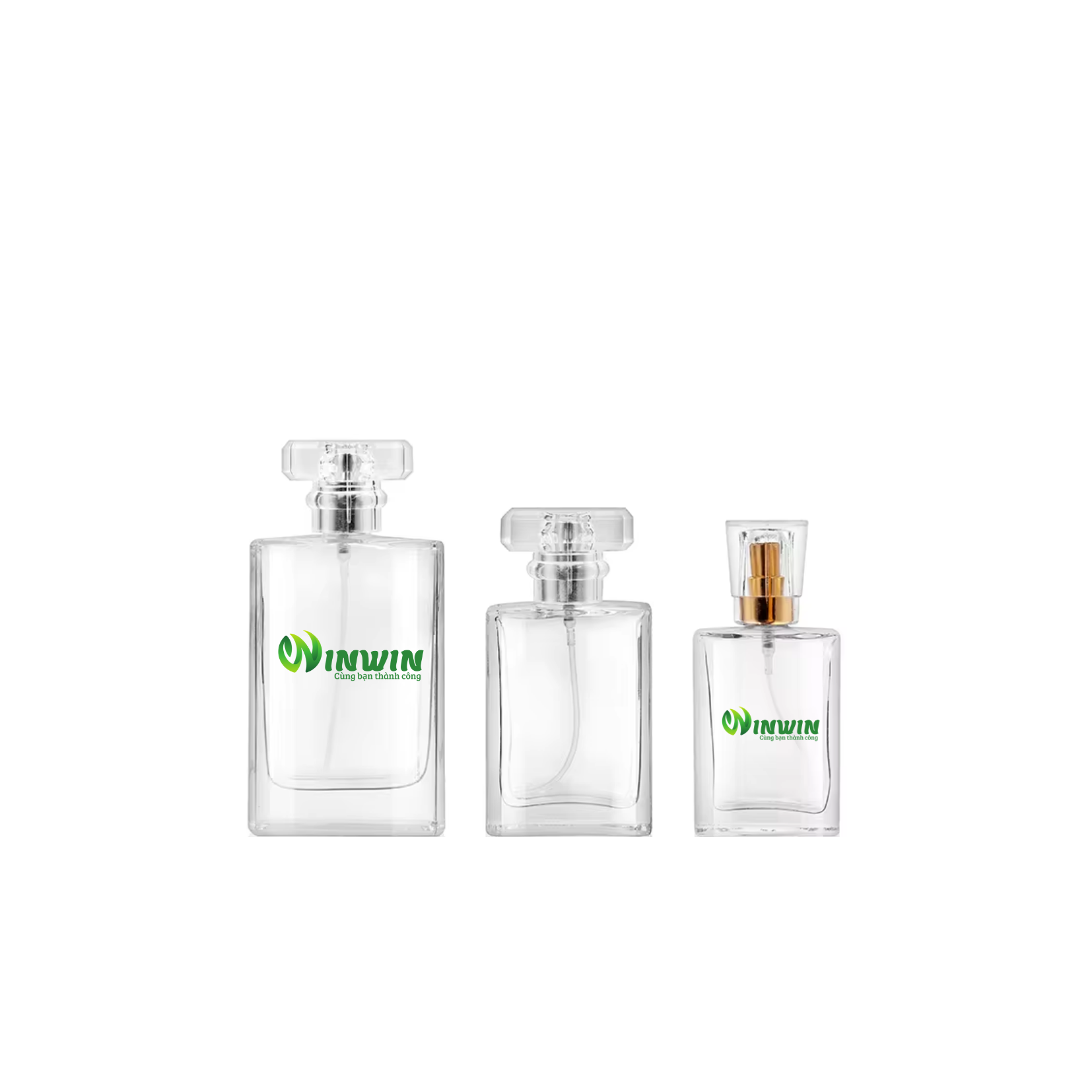 Chai thủy tinh đựng nước hoa 30ml 50ml 100ml dáng vuông cao