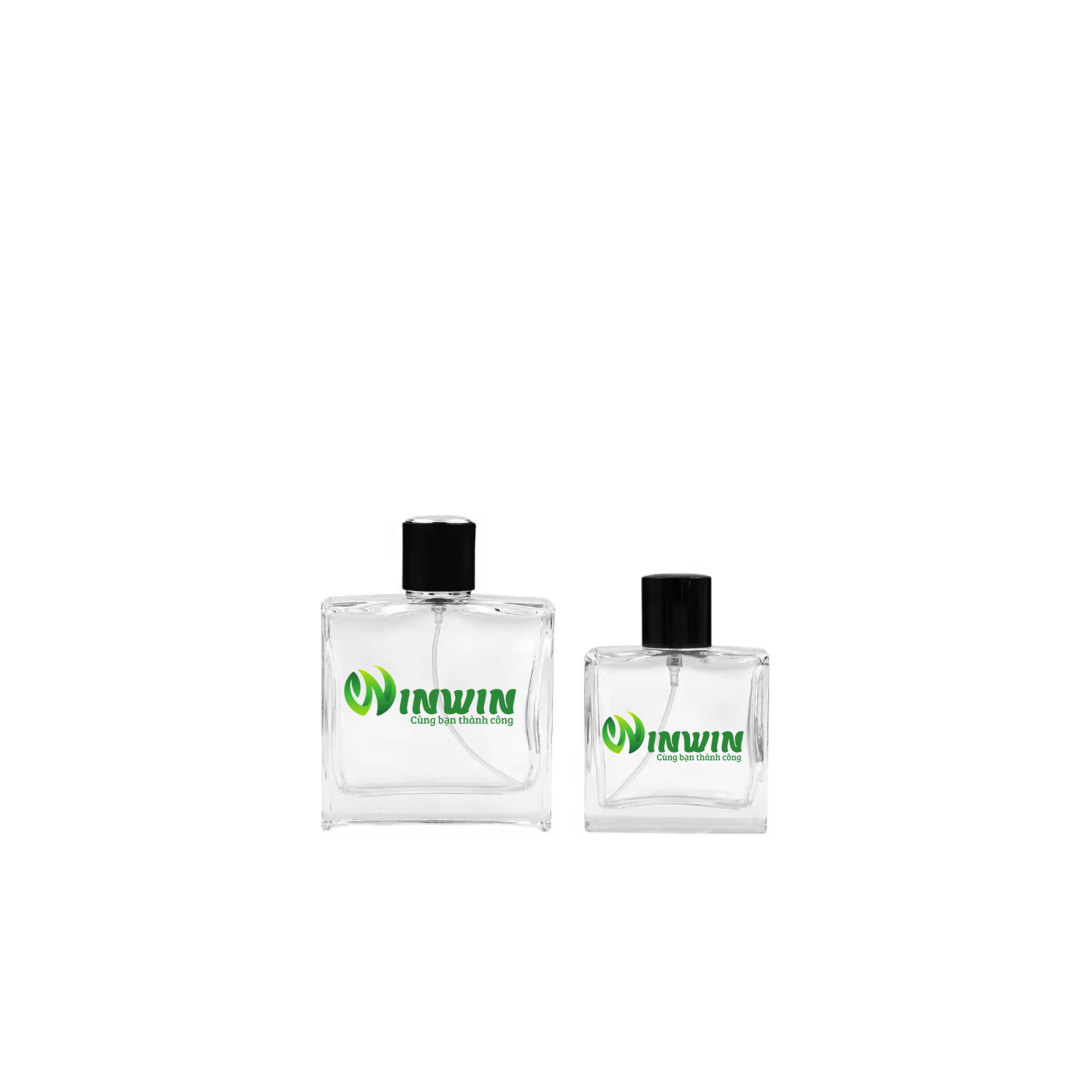 Chai thủy tinh đựng nước hoa 50ml 100ml dáng vuông thấp