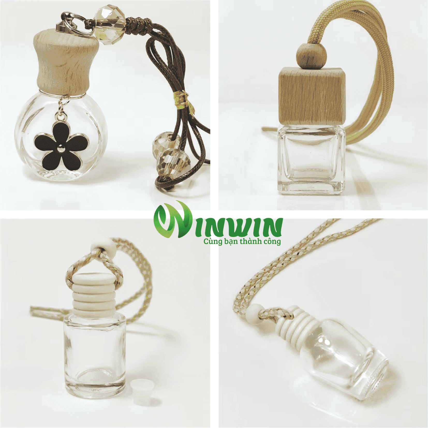 Chai thủy tinh đựng nước hoa treo xe hơi 5ml 6ml 8ml