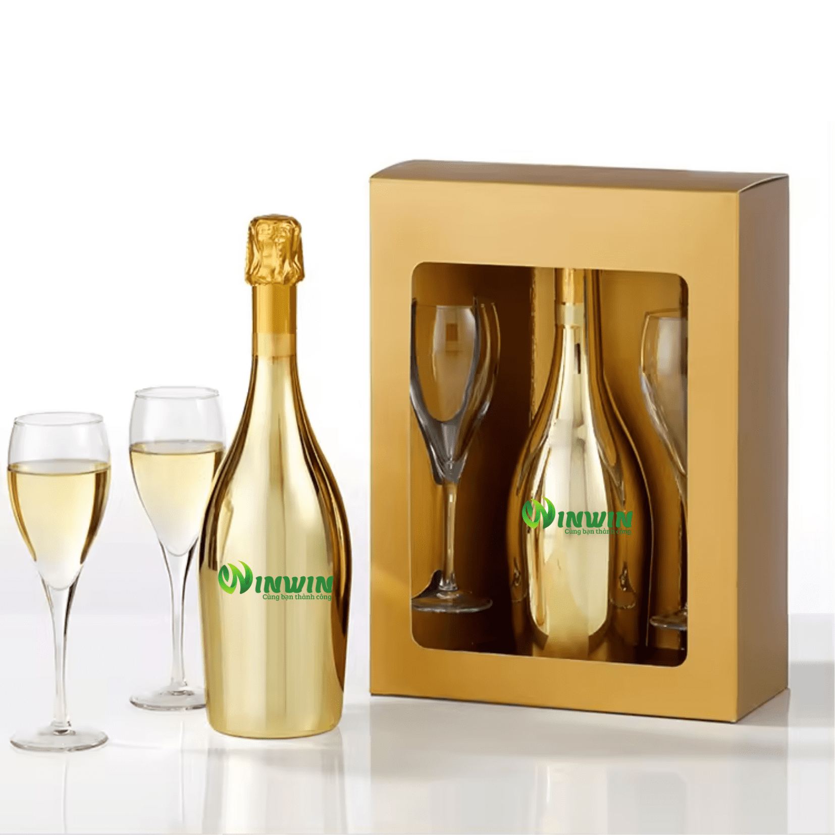 Chai thủy tinh mạ màu 750ml