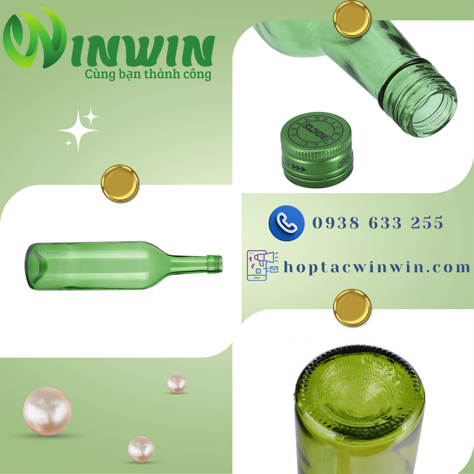 Chai thủy tinh đựng rượu vang 750ml