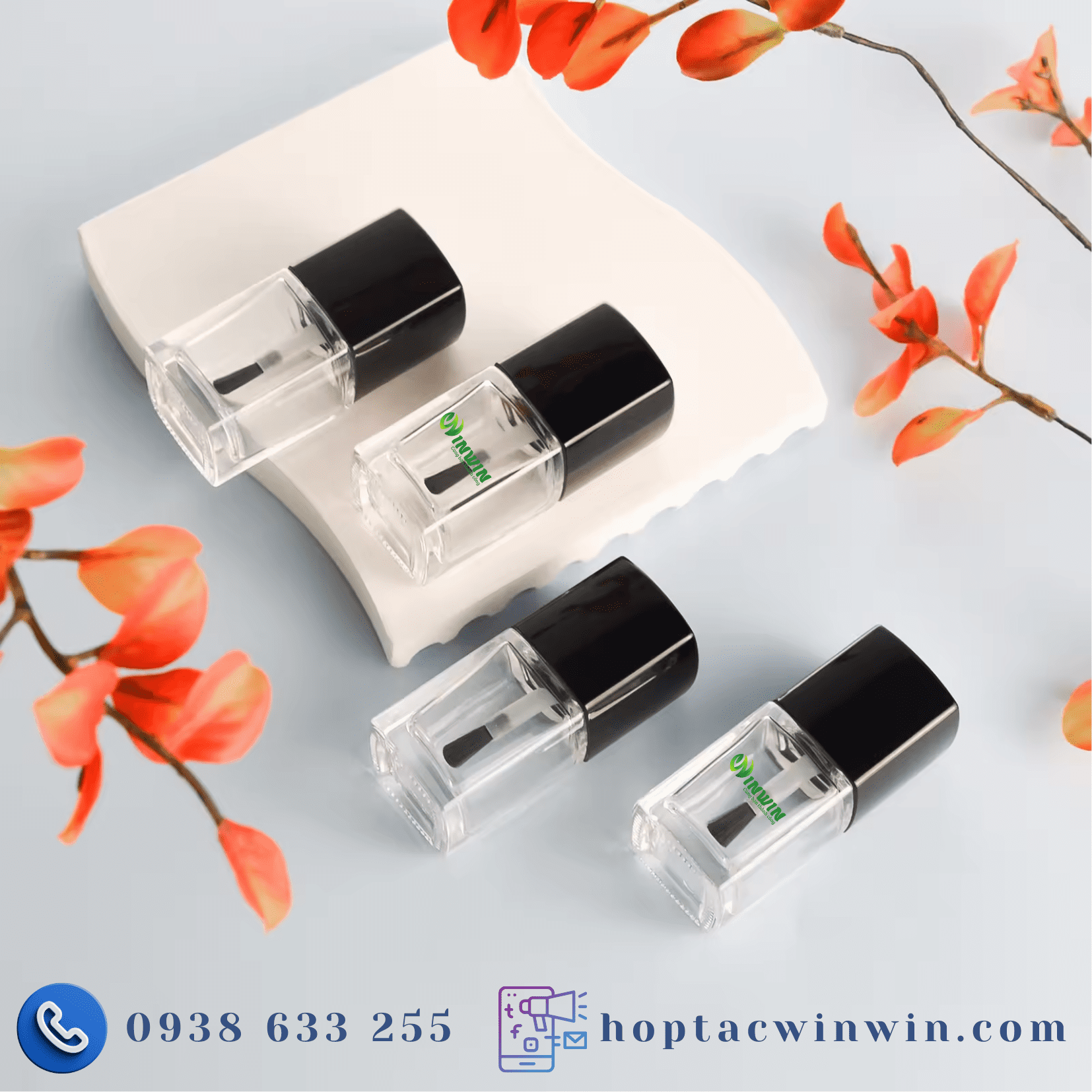 Chai thủy tinh đựng sơn móng tay 12ml