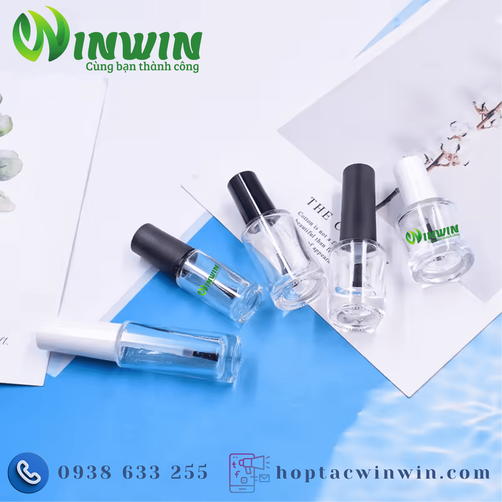 Chai thủy tinh đựng sơn móng tay  5ml 8ml 10ml