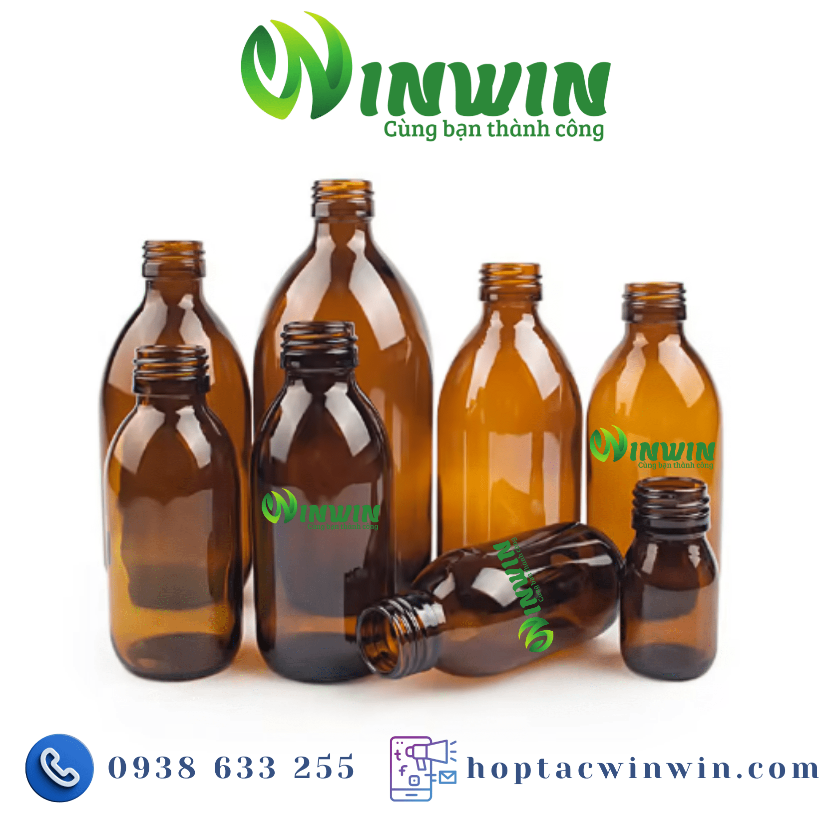 Chai thủy tinh đựng Syrup 30ml 60ml 125ml 150ml 200ml 250ml 300ml 500ml