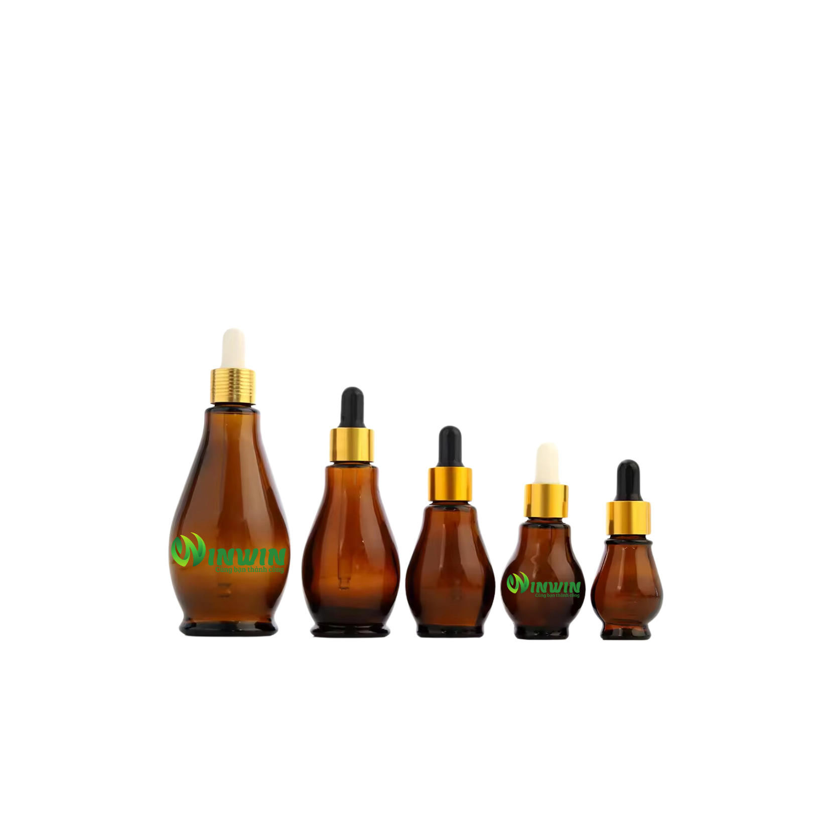 Chai thủy tinh nhỏ giọt dáng quả bầu màu nâu 10ml 20ml 30ml 50ml 100ml