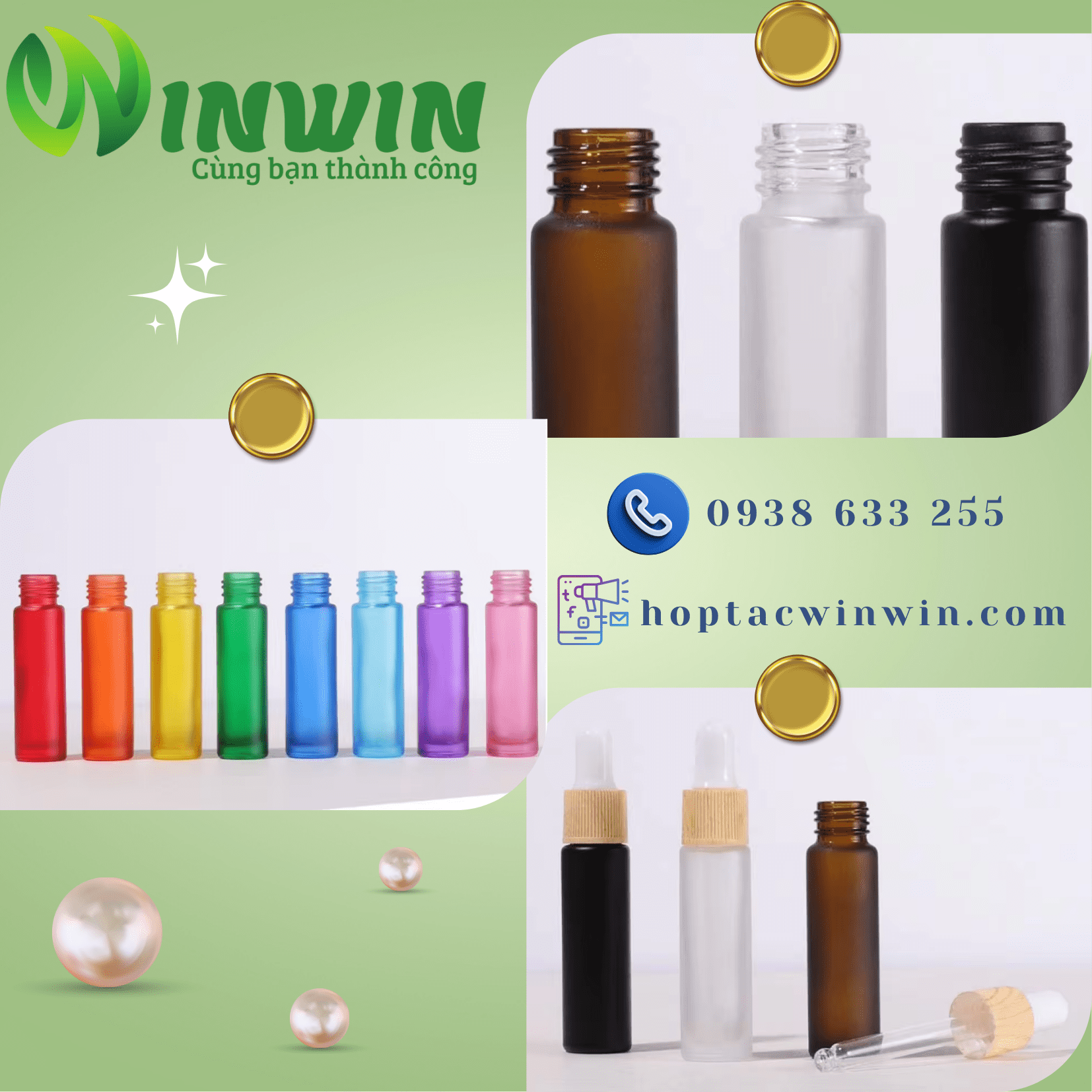 Chai thủy tinh nhỏ giọt dáng thẳng 10ml