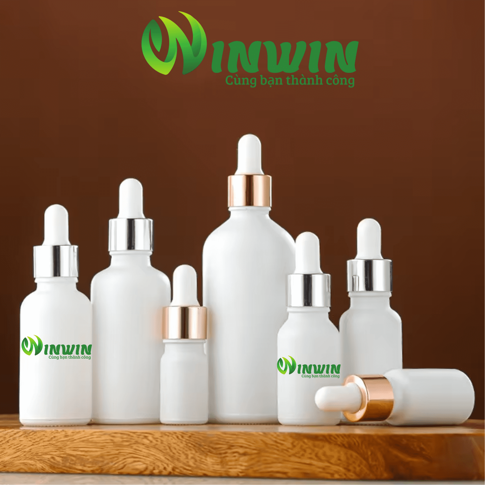 Chai thủy tinh nhỏ giọt dáng tròn màu trắng 5ml 10ml 15ml 20ml 30ml 50ml 100ml