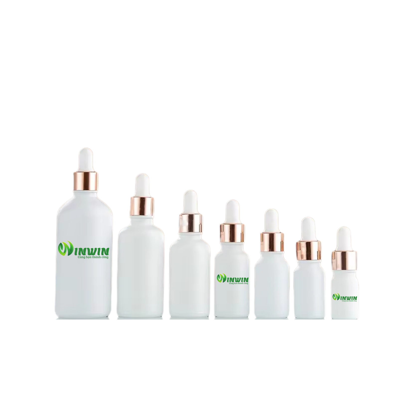 Chai thủy tinh nhỏ giọt dáng tròn màu trắng 5ml 10ml 15ml 20ml 30ml 50ml 100ml
