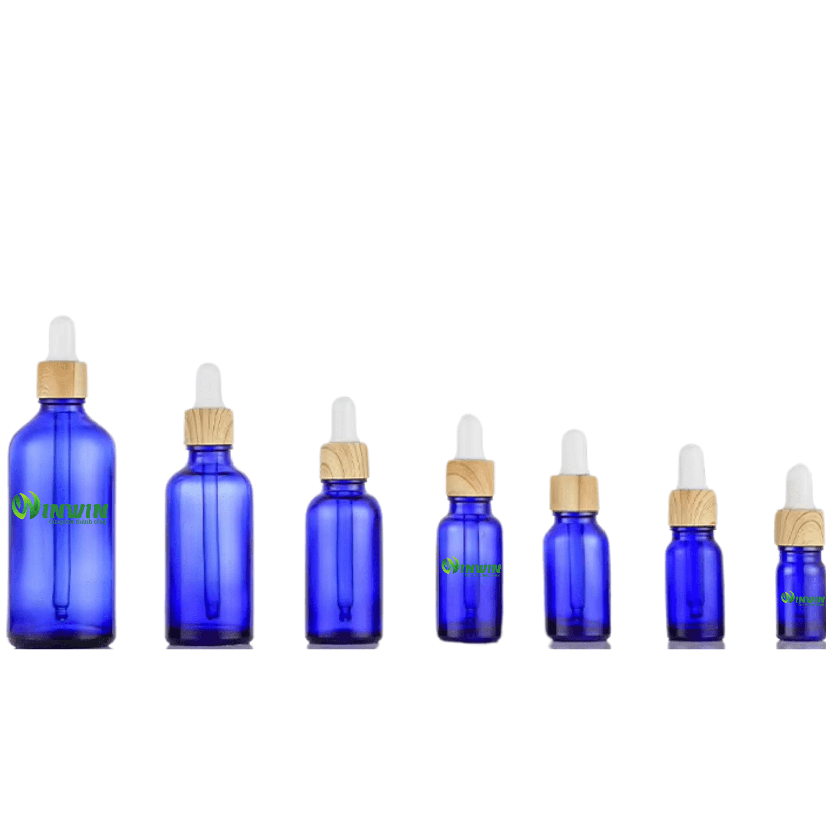 Chai thủy tinh nhỏ giọt dáng tròn màu xanh dương 5ml 10ml 15ml 20ml 30ml 50ml 100ml