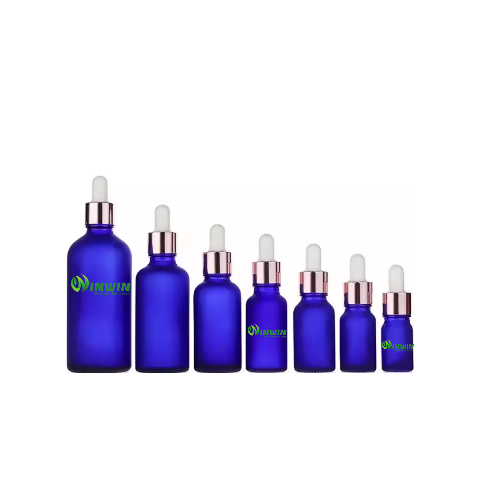 Chai thủy tinh nhỏ giọt dáng tròn màu xanh dương mờ 5ml 10ml 15ml 20ml 30ml 50ml 100ml